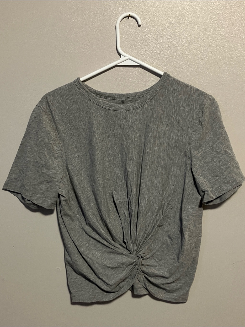 Lululemon Athletica Gray Twist-Front Short Sleeve Top